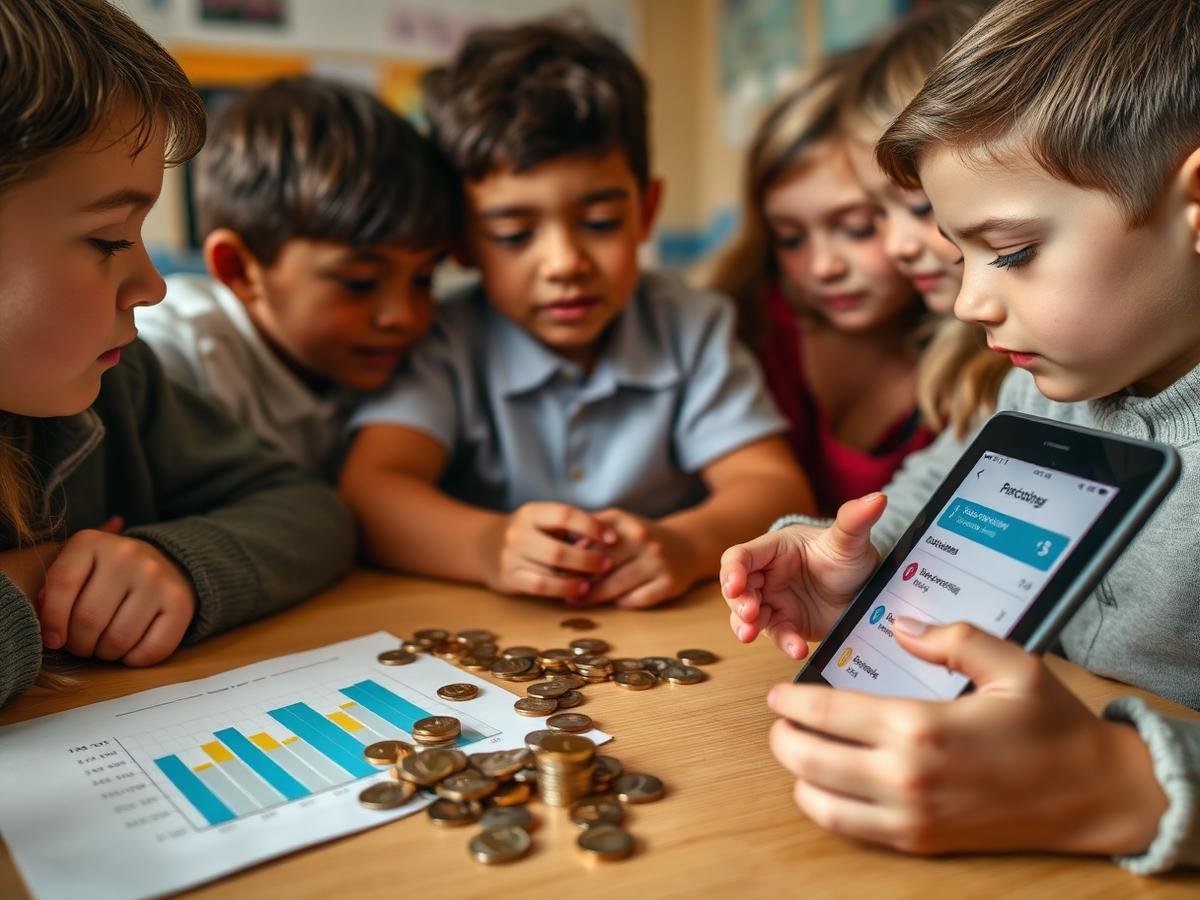 Students learning financial literacy